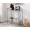 Sauder Int Lux Bar Cart Silver/glass 3a , Two, safety-tempered glass shelves for added elegance 433831 - alternate 2